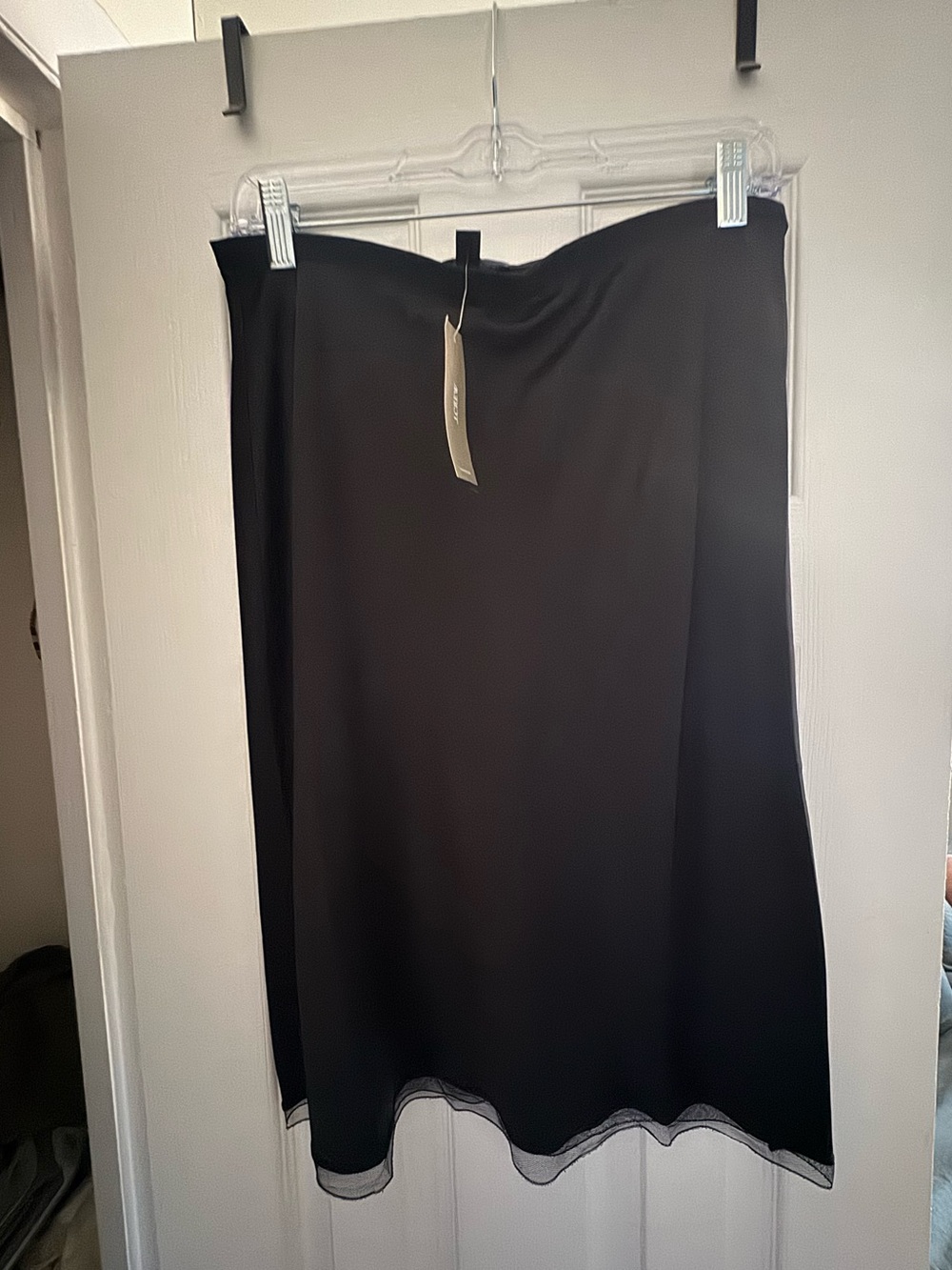J. Crew Black Midi Slip Skirt